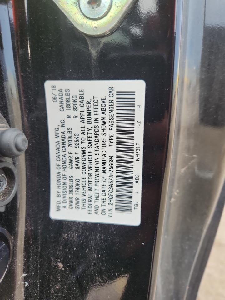 2018 Honda Civic Si VIN: 2HGFC3A57JH756694 Lot: 81707025