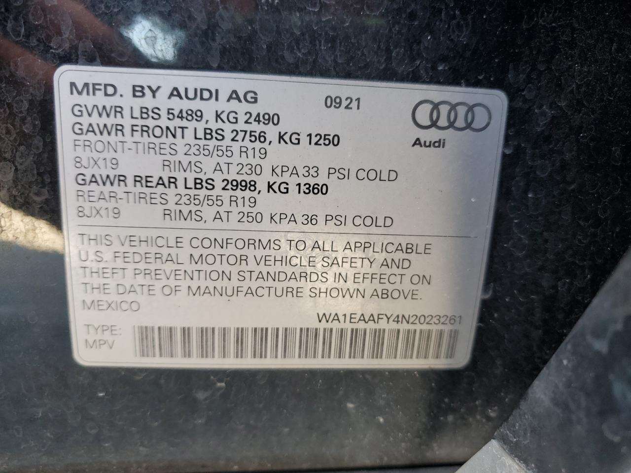 2022 Audi Q5 Premium Plus 45 VIN: WA1EAAFY4N2023261 Lot: 81777005