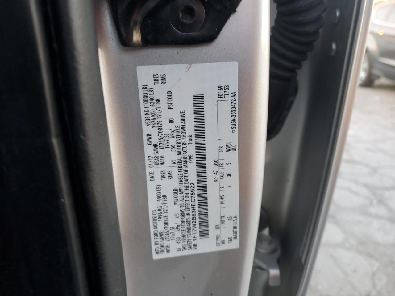 2017 Ford F250 Super Duty VIN: 1FT7W2B63HEC75922 Lot: 84449295