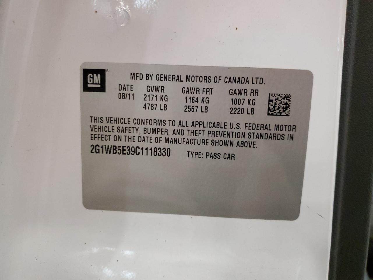 2012 Chevrolet Impala Lt VIN: 2G1WB5E39C1118330 Lot: 80884455