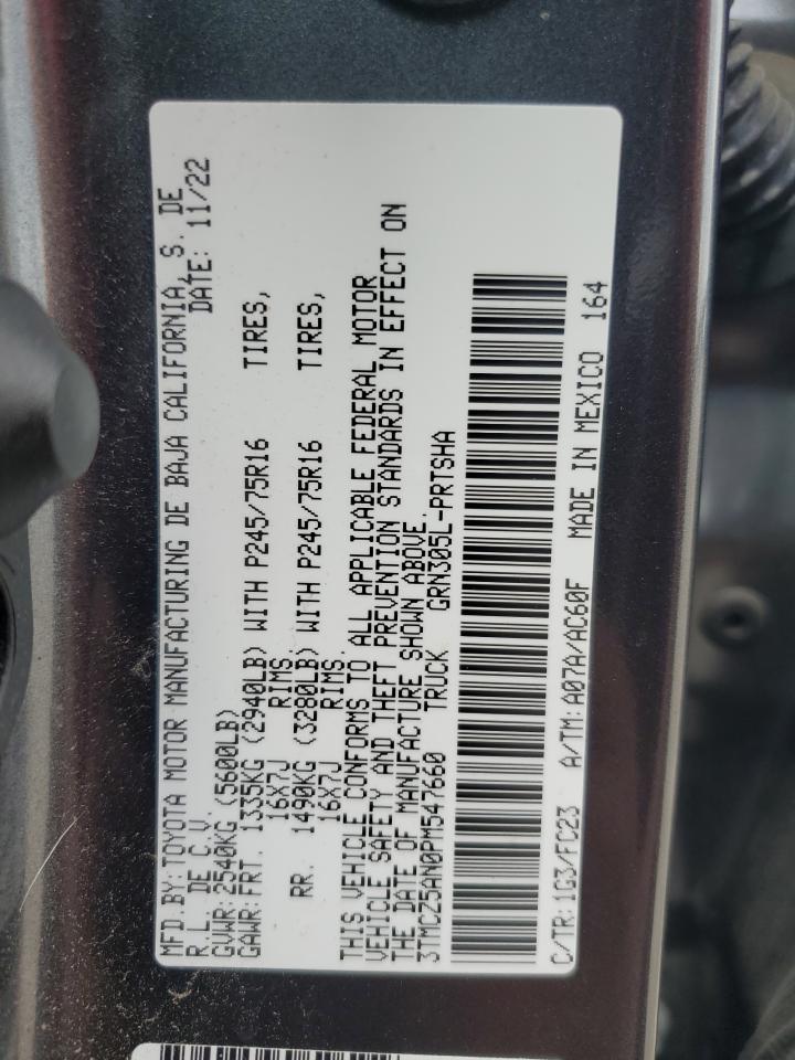 2023 Toyota Tacoma Double Cab VIN: 3TMCZ5AN0PM547660 Lot: 84033125
