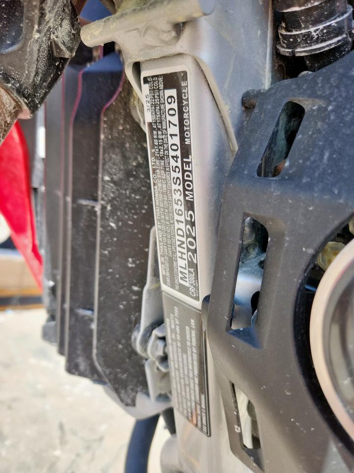 2025 Honda Crf300 La VIN: MLHND1653S5401709 Lot: 81265375