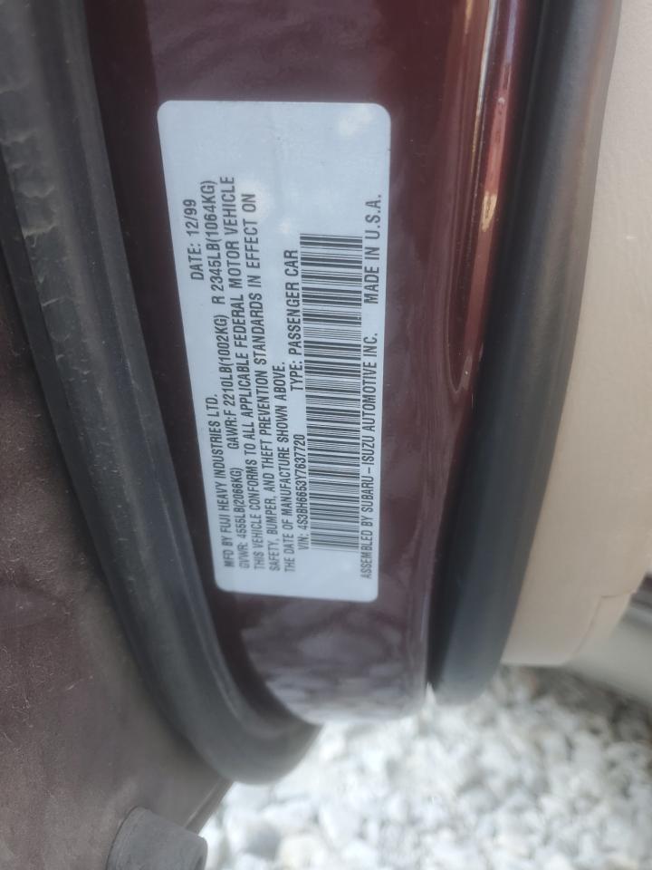 2000 Subaru Legacy Outback VIN: 4S3BH6653Y7637720 Lot: 80950705