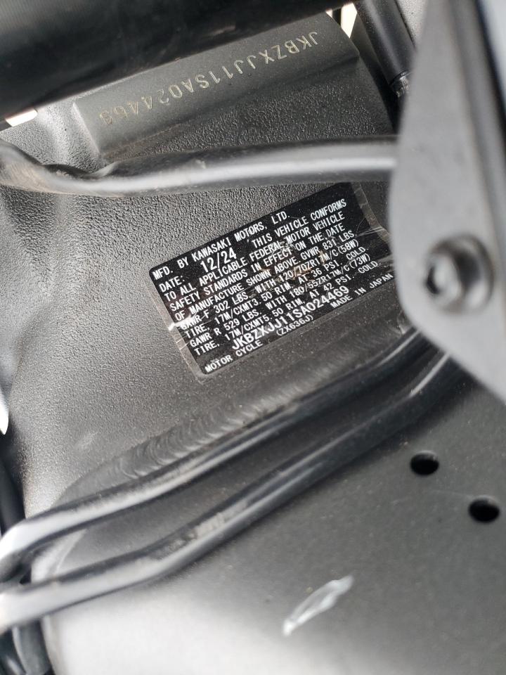 2025 Kawasaki Zx636 K VIN: JKBZXJJ11SA024469 Lot: 84573625