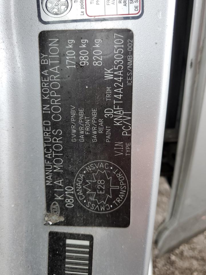 2010 Kia Forte Lx VIN: KNAFT4A24A5305107 Lot: 81212345