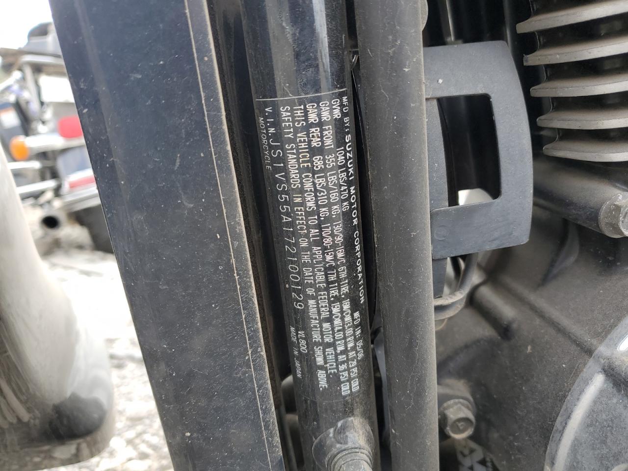 2007 Suzuki Vl800 VIN: JS1VS55A172100129 Lot: 71681625