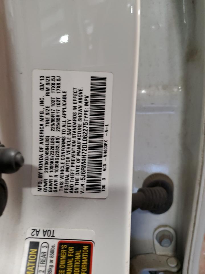 2013 Honda Cr-V Exl VIN: 5J6RM4H72DL062275 Lot: 82129025