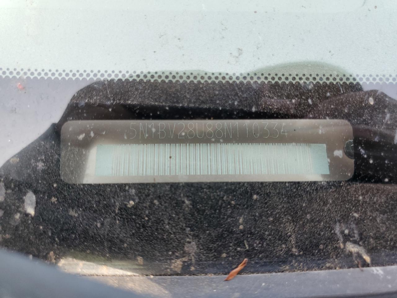 2008 Nissan Quest S VIN: 5N1BV28U88N110334 Lot: 80779975