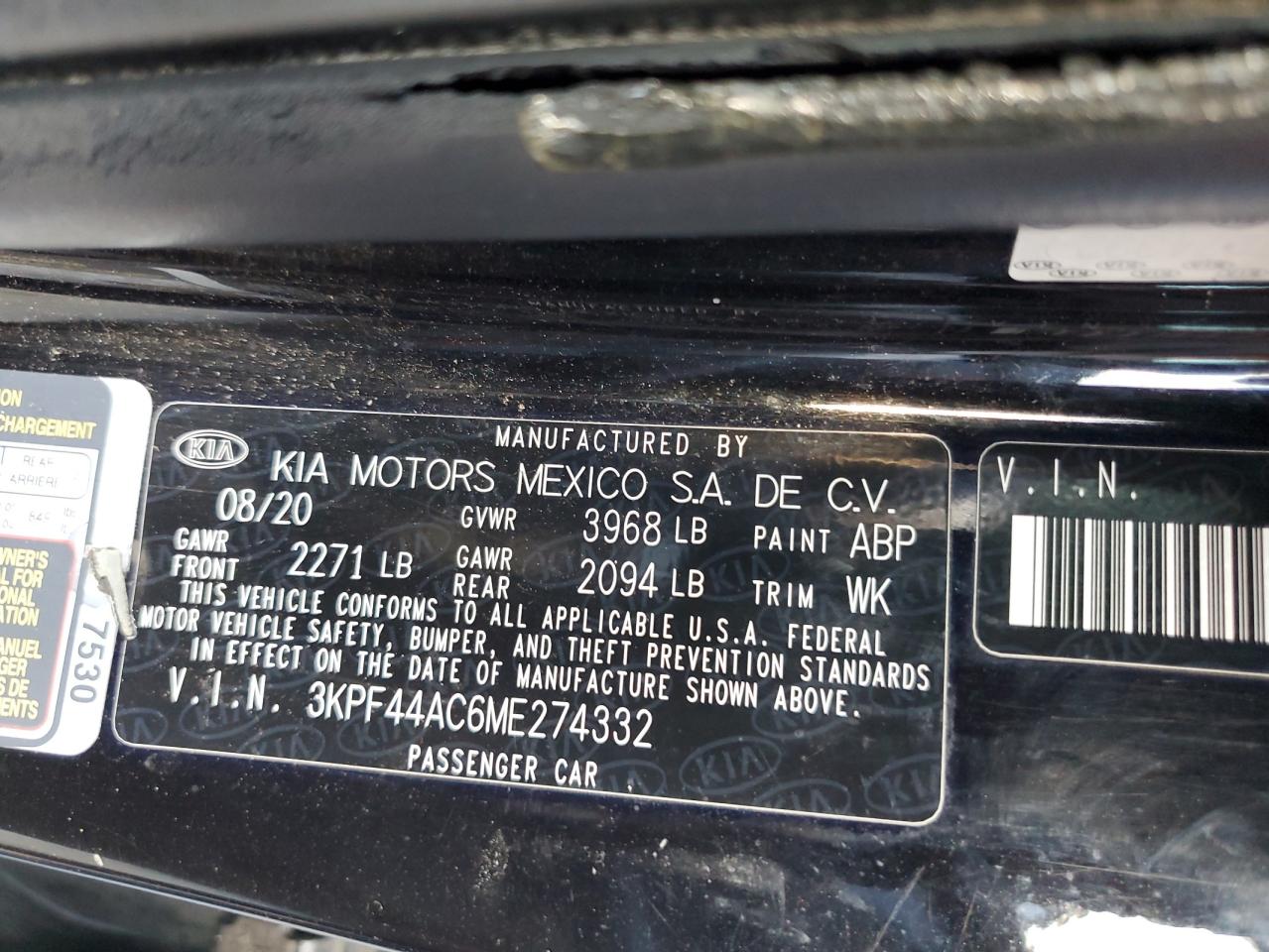 2021 Kia Forte Gt VIN: 3KPF44AC6ME274332 Lot: 72019555