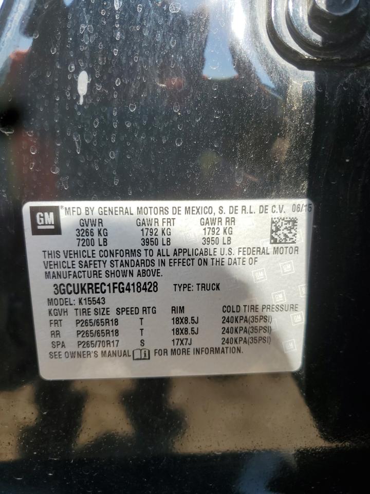 2015 Chevrolet Silverado K1500 Lt VIN: 3GCUKREC1FG418428 Lot: 84203845