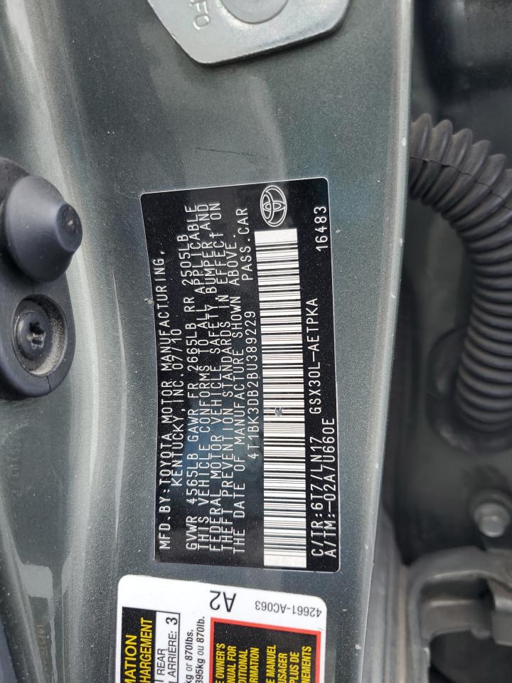 2011 Toyota Avalon Base VIN: 4T1BK3DB2BU389229 Lot: 80869755