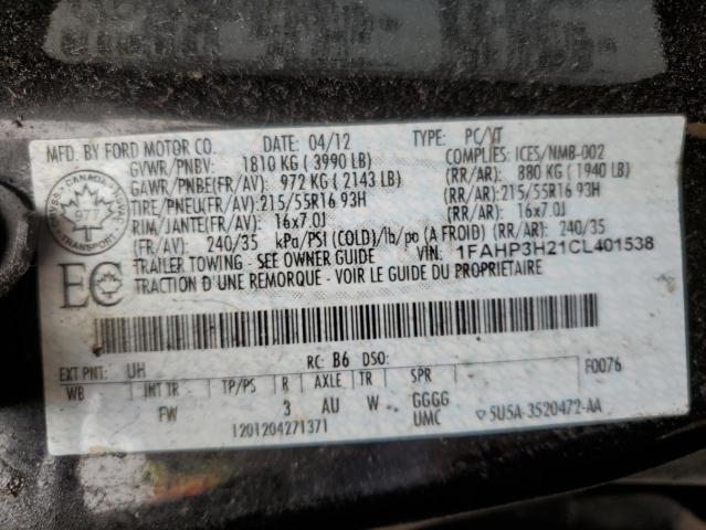 2012 FORD FOCUS SEL  