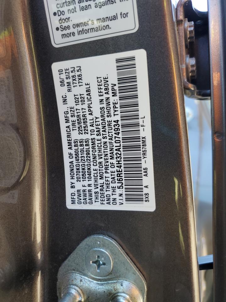 2010 Honda Cr-V Lx VIN: 5J6RE4H32AL074934 Lot: 80681335