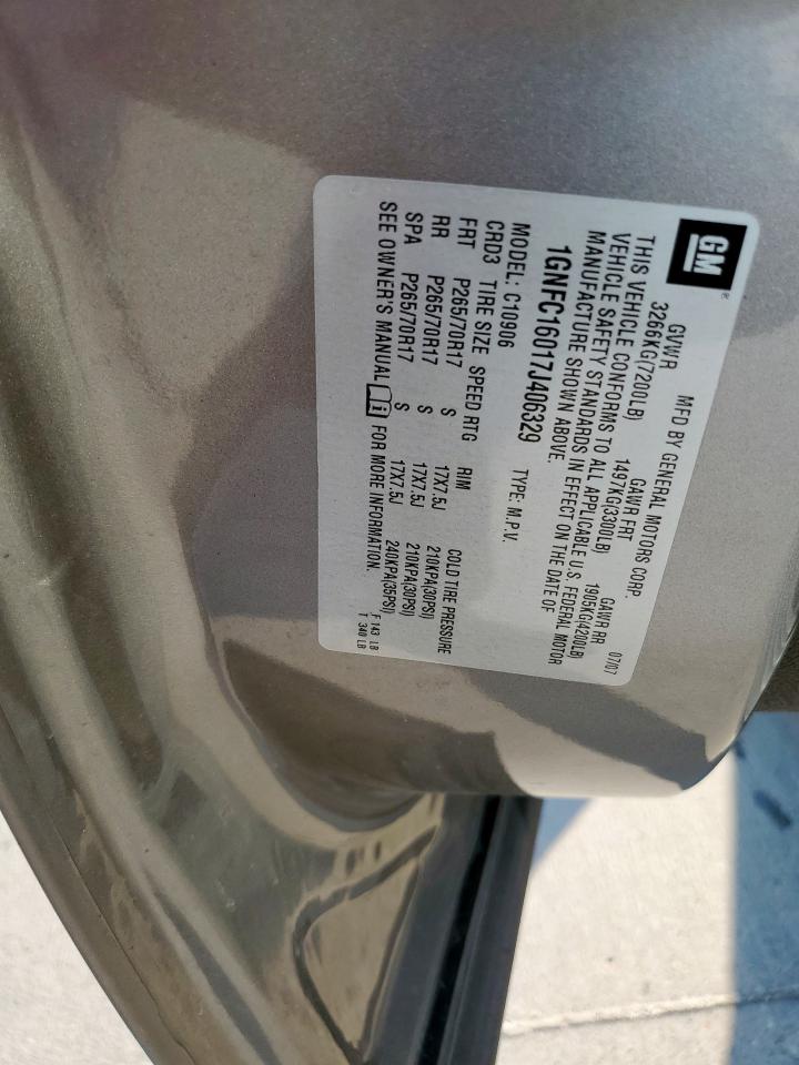 2007 Chevrolet Suburban C1500 VIN: 1GNFC16017J406329 Lot: 81088985