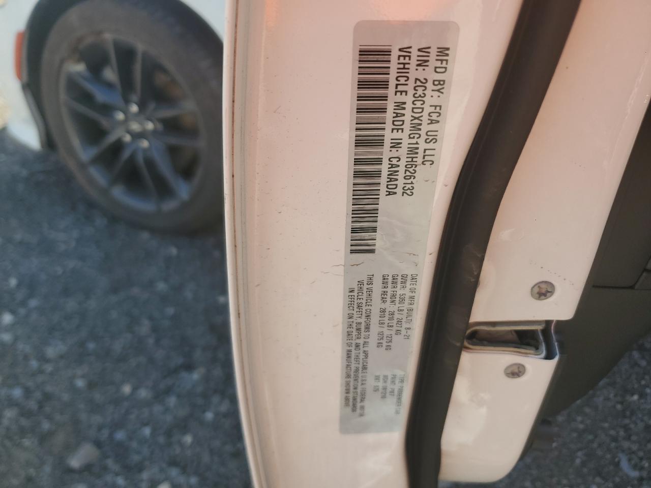 2021 Dodge Charger Gt VIN: 2C3CDXMG1MH626132 Lot: 71985275