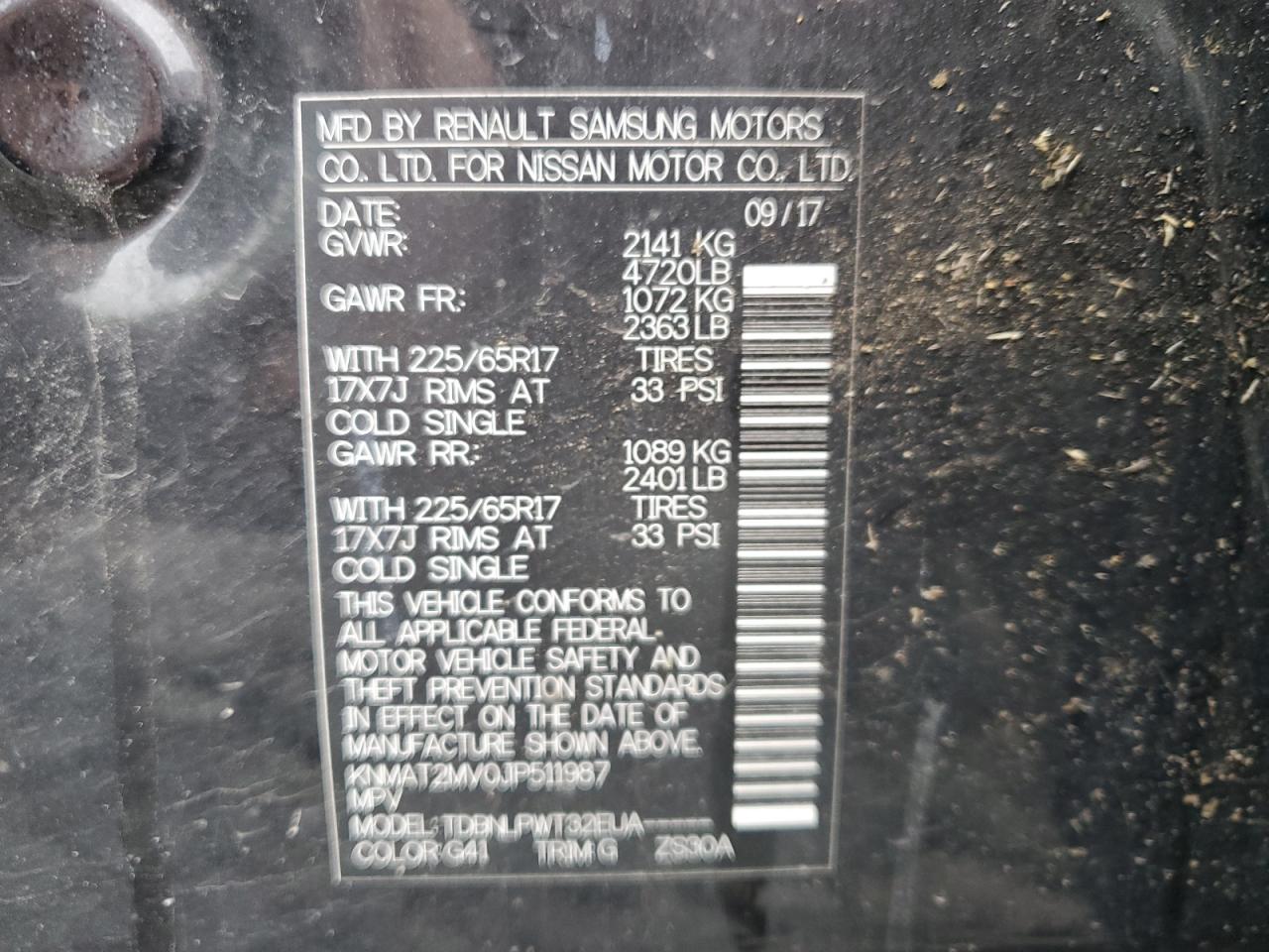 2018 Nissan Rogue S VIN: KNMAT2MV0JP511987 Lot: 81498885