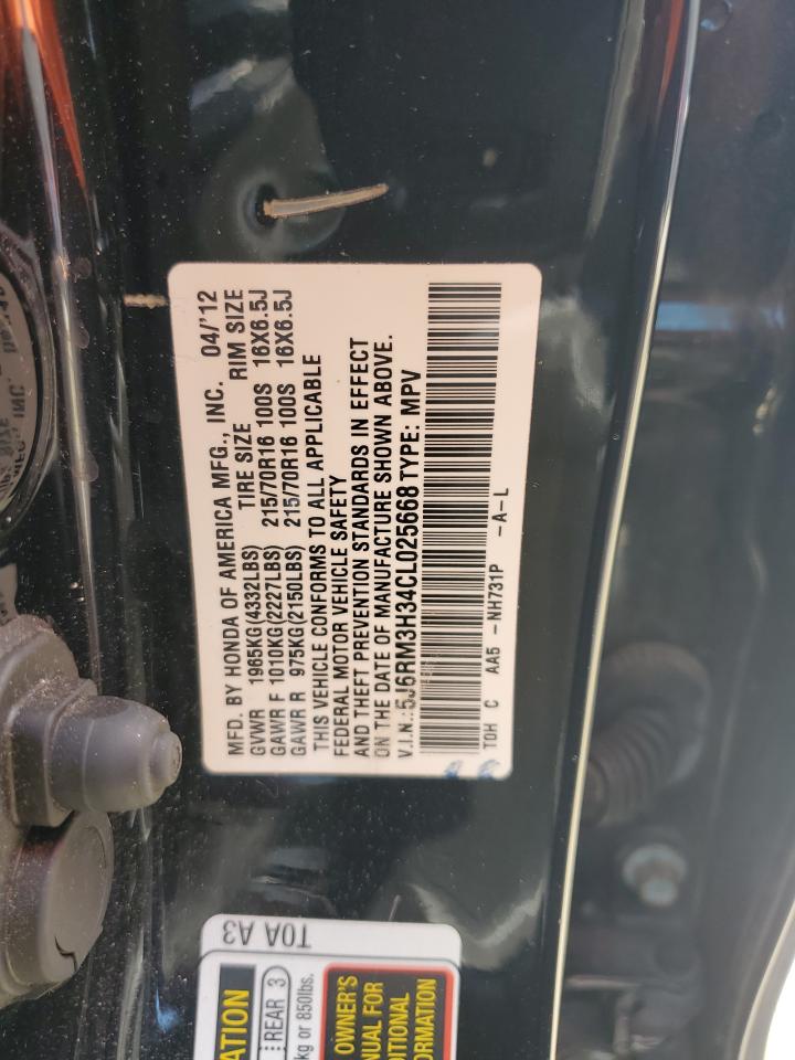 2012 Honda Cr-V Lx VIN: 5J6RM3H34CL025668 Lot: 82071195