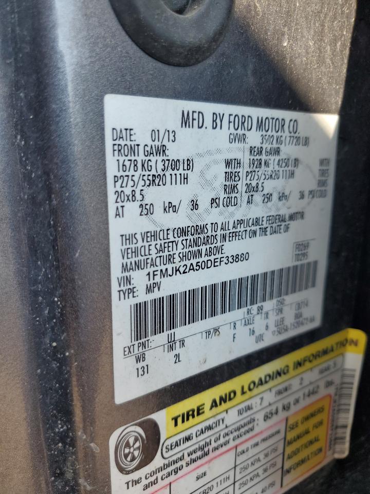 2013 Ford Expedition El Limited VIN: 1FMJK2A50DEF33880 Lot: 81218035