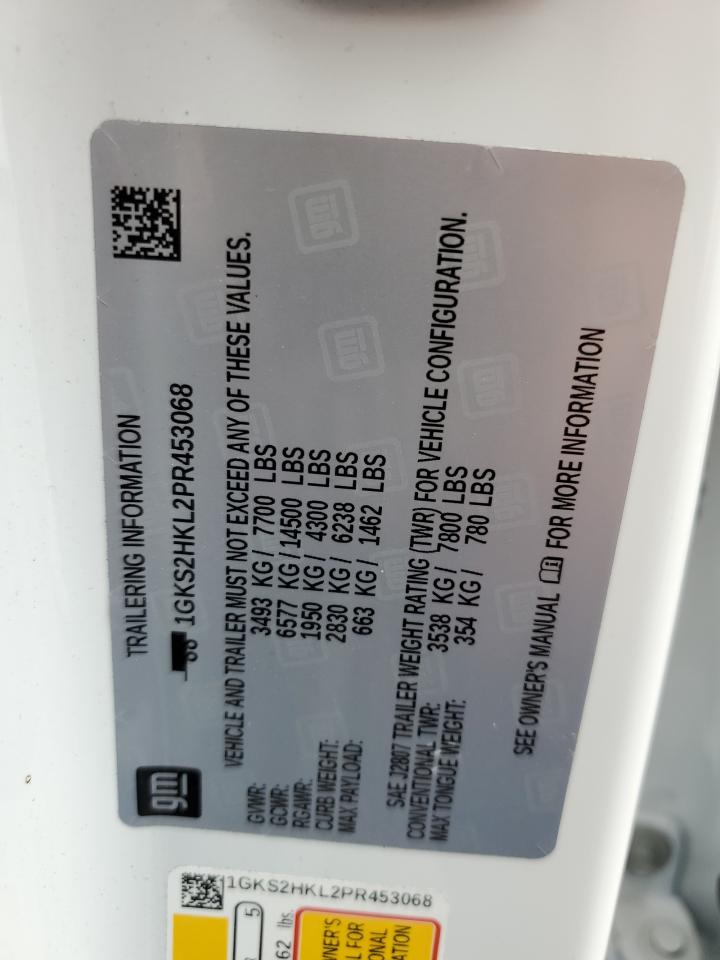2023 GMC Yukon Xl K1500 At4 VIN: 1GKS2HKL2PR453068 Lot: 82063005