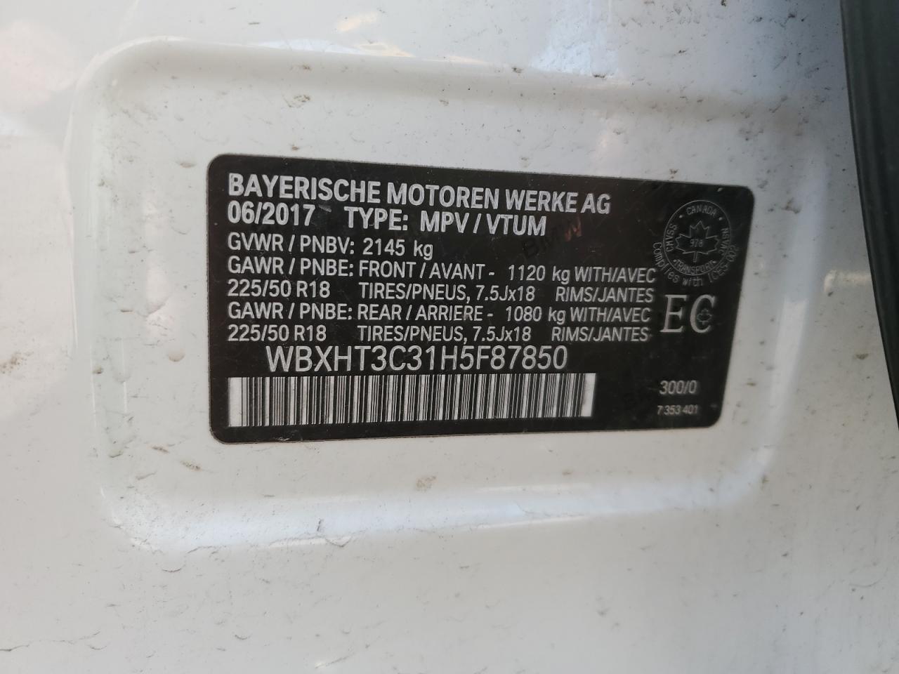 2017 BMW X1 xDrive28I VIN: WBXHT3C31H5F87850 Lot: 82054535