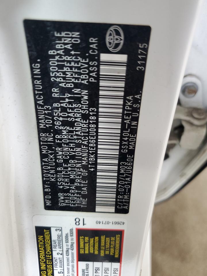 2014 Toyota Avalon Base VIN: 4T1BK1EB6EU081813 Lot: 83961155