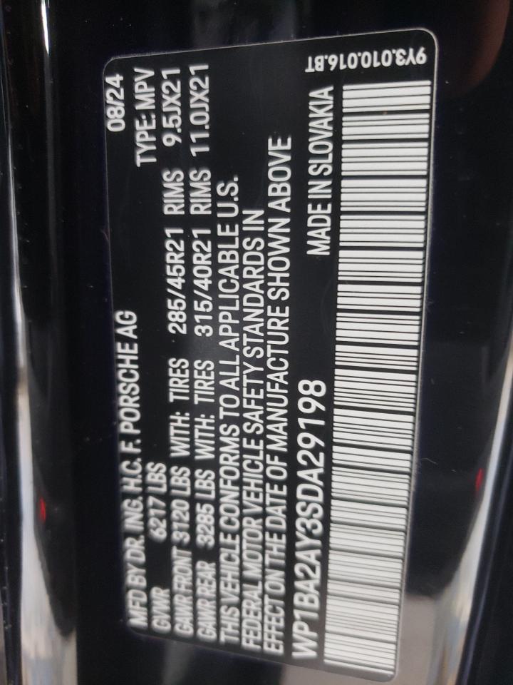 2025 Porsche Cayenne Coupe VIN: WP1BA2AY3SDA29198 Lot: 84006945