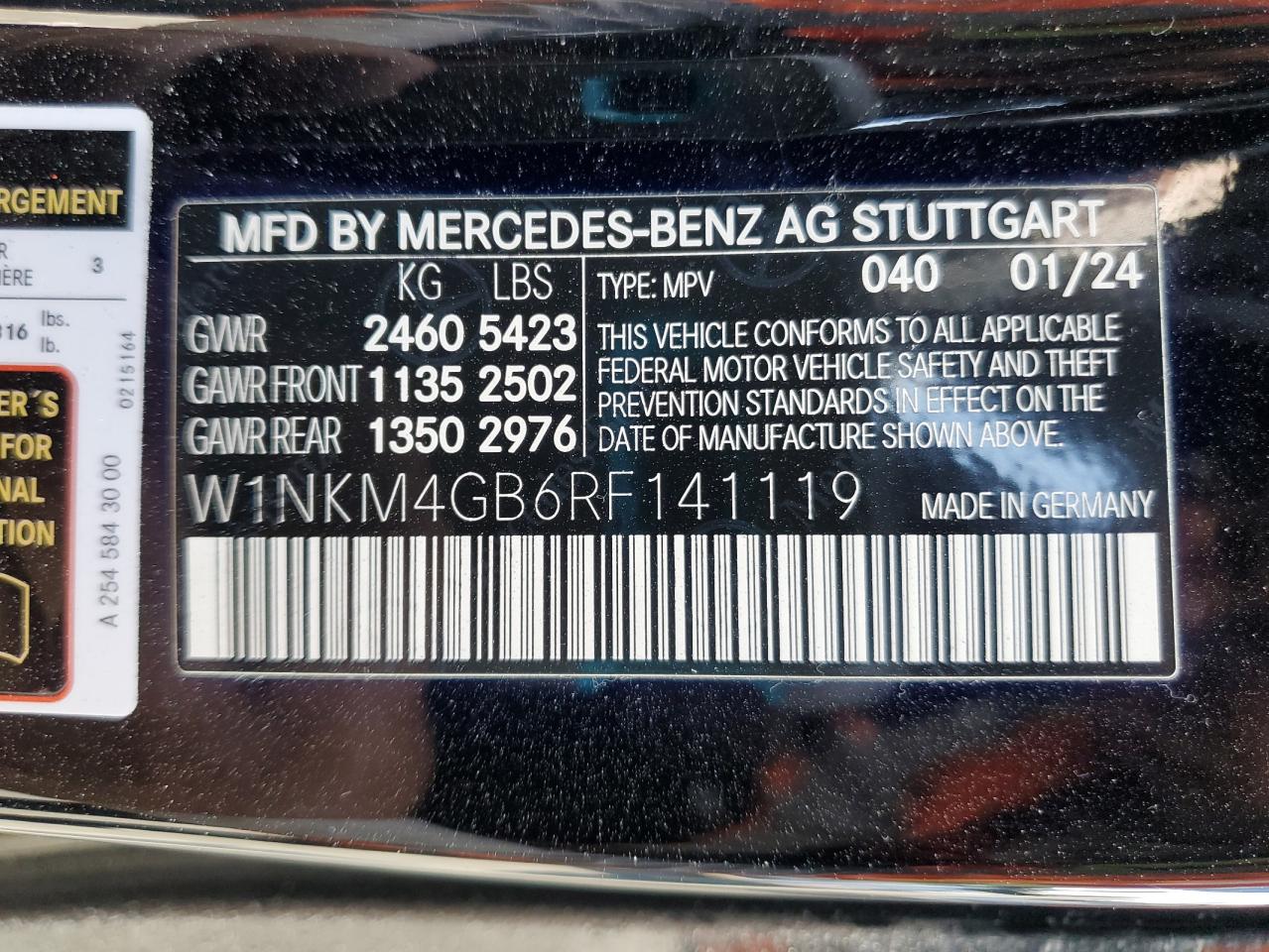2024 Mercedes-Benz Glc 300 VIN: W1NKM4GB6RF141119 Lot: 80946335