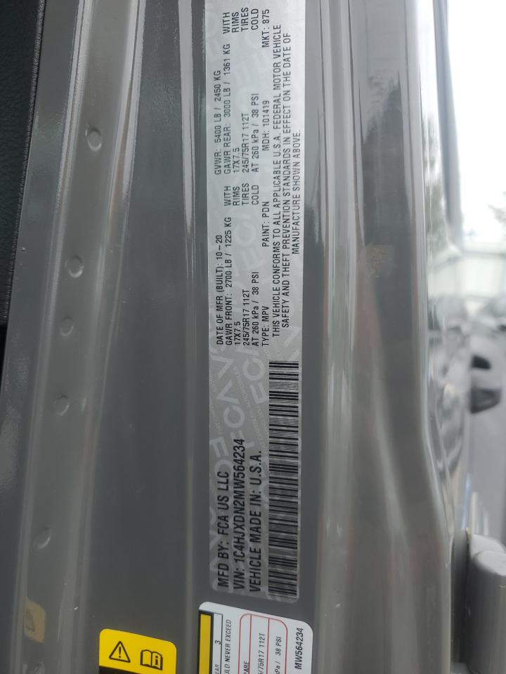 2021 Jeep Wrangler Unlimited Sport VIN: 1C4HJXDN2MW564234 Lot: 81776195