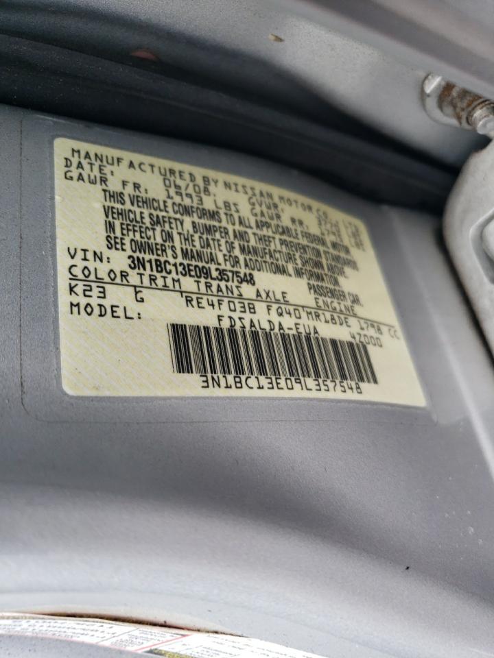 2009 Nissan Versa S VIN: 3N1BC13E09L357548 Lot: 81807865