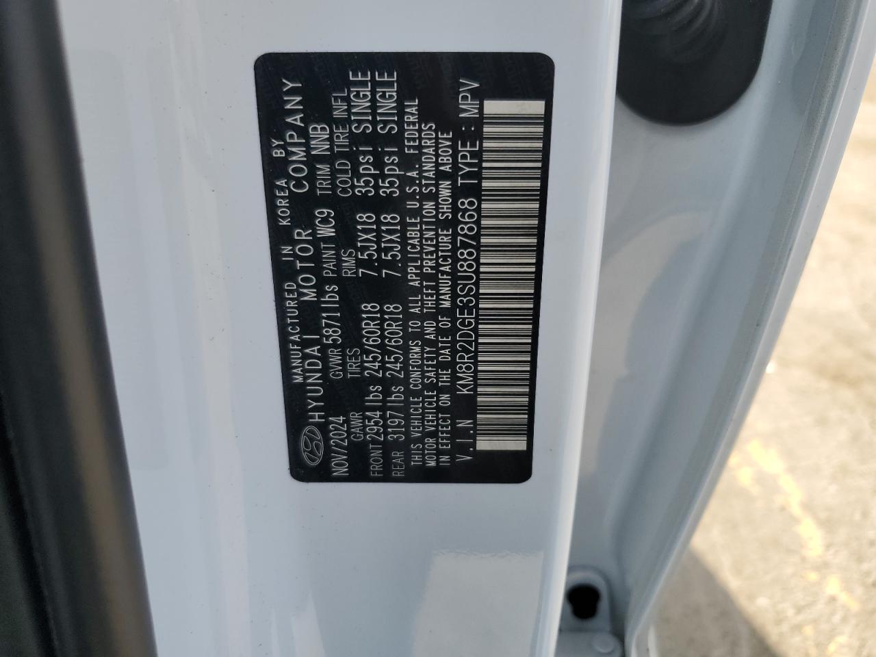 2025 Hyundai Palisade Sel VIN: KM8R2DGE3SU887868 Lot: 81033095