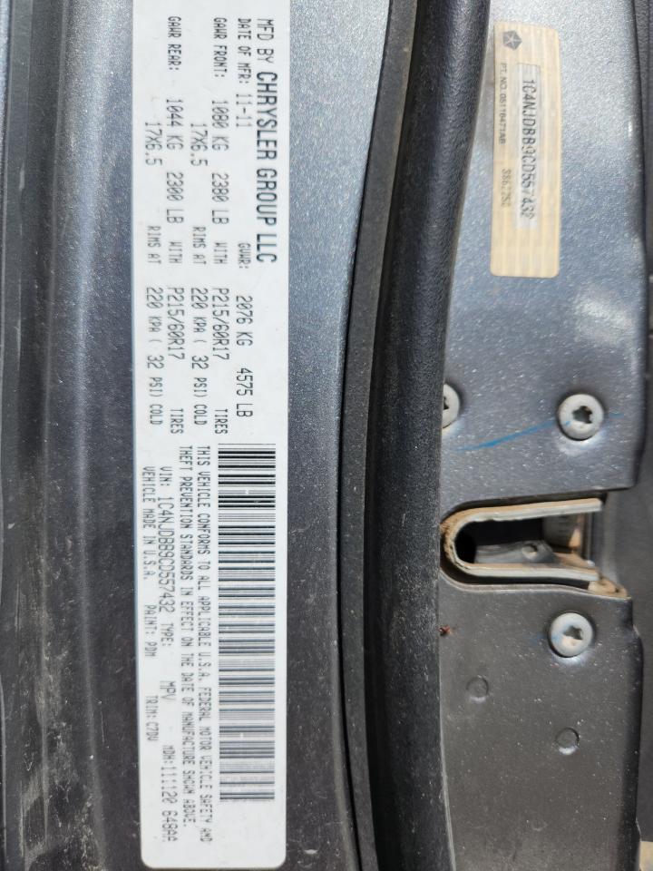 2012 Jeep Compass Sport VIN: 1C4NJDBB9CD557432 Lot: 81152915