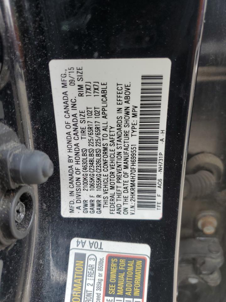 2015 Honda Cr-V Exl VIN: 2HKRM4H70FH699551 Lot: 80465945