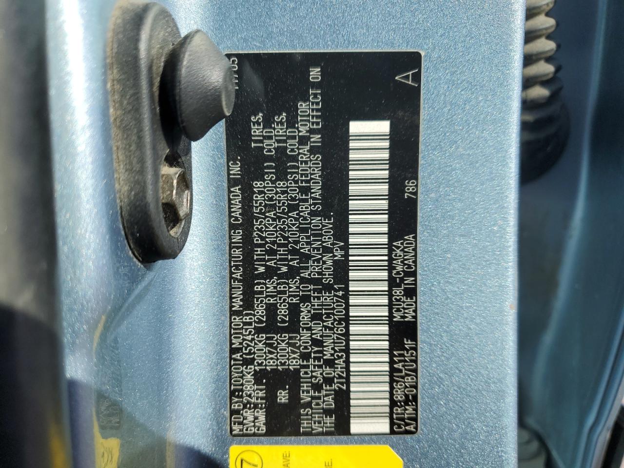 2006 Lexus Rx 330 VIN: 2T2HA31U76C100741 Lot: 81903355