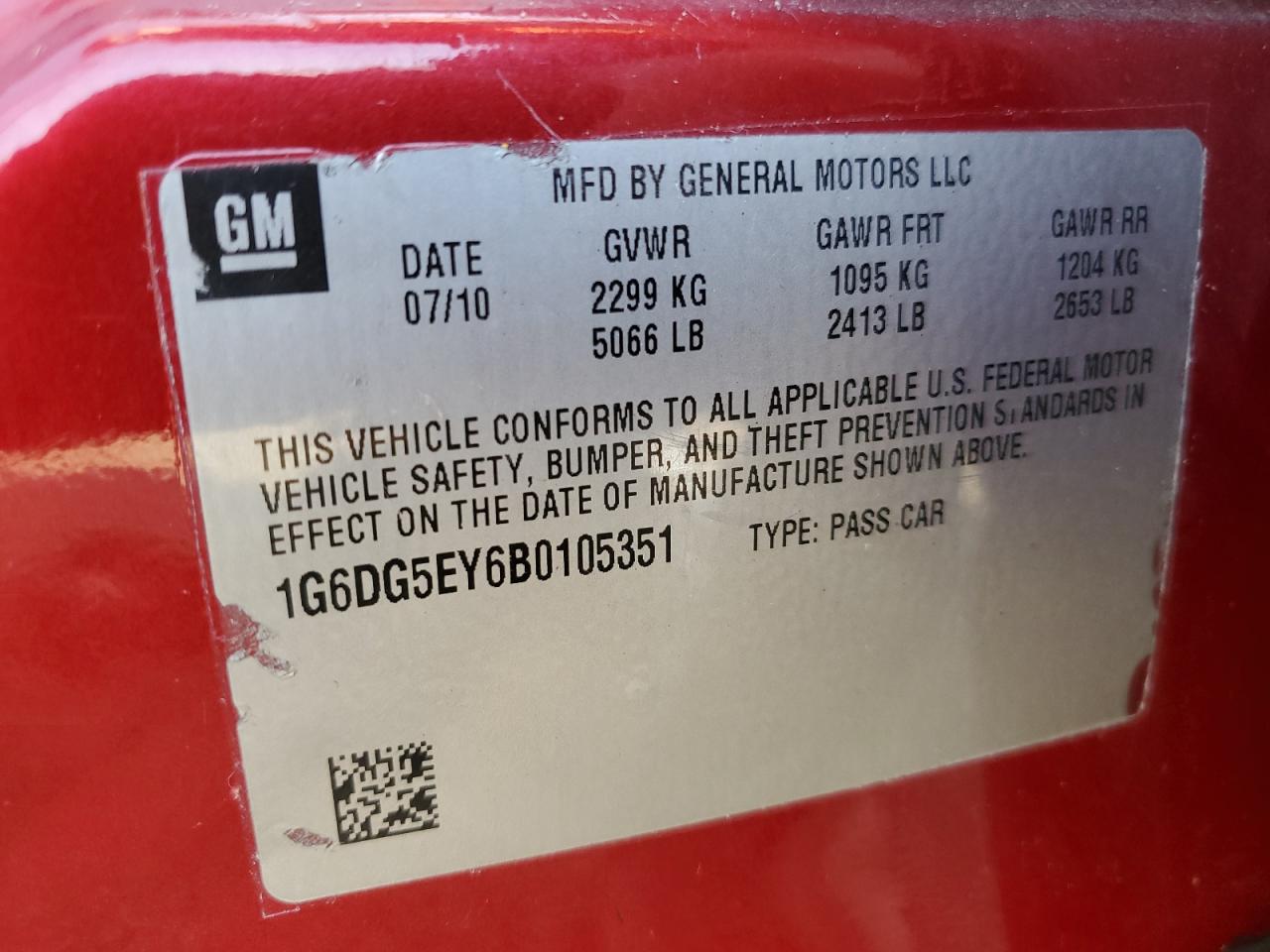 2011 Cadillac Cts Luxury Collection VIN: 1G6DG5EY6B0105351 Lot: 81233725