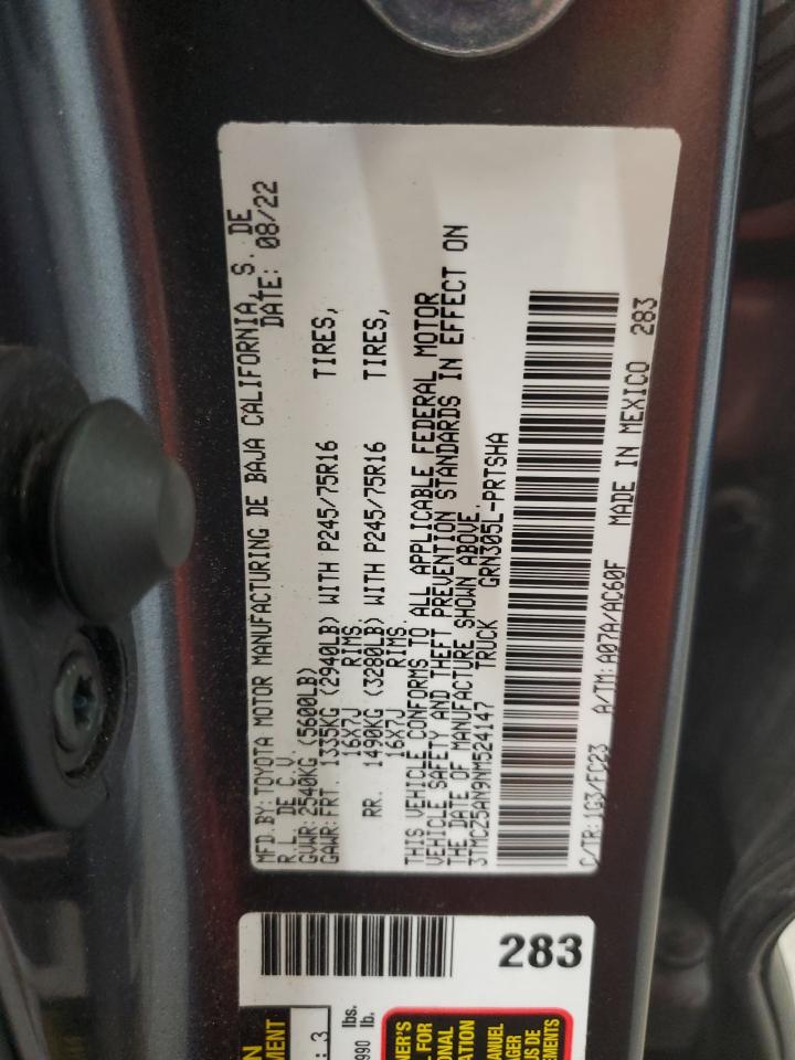 2022 Toyota Tacoma Double Cab VIN: 3TMCZ5AN9NM524147 Lot: 71108825