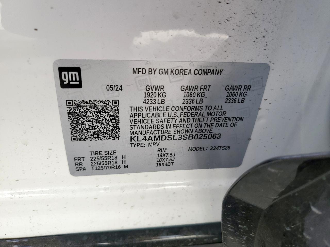 2025 Buick Encore Gx Sport Touring VIN: KL4AMDSL3SB025063 Lot: 81304825