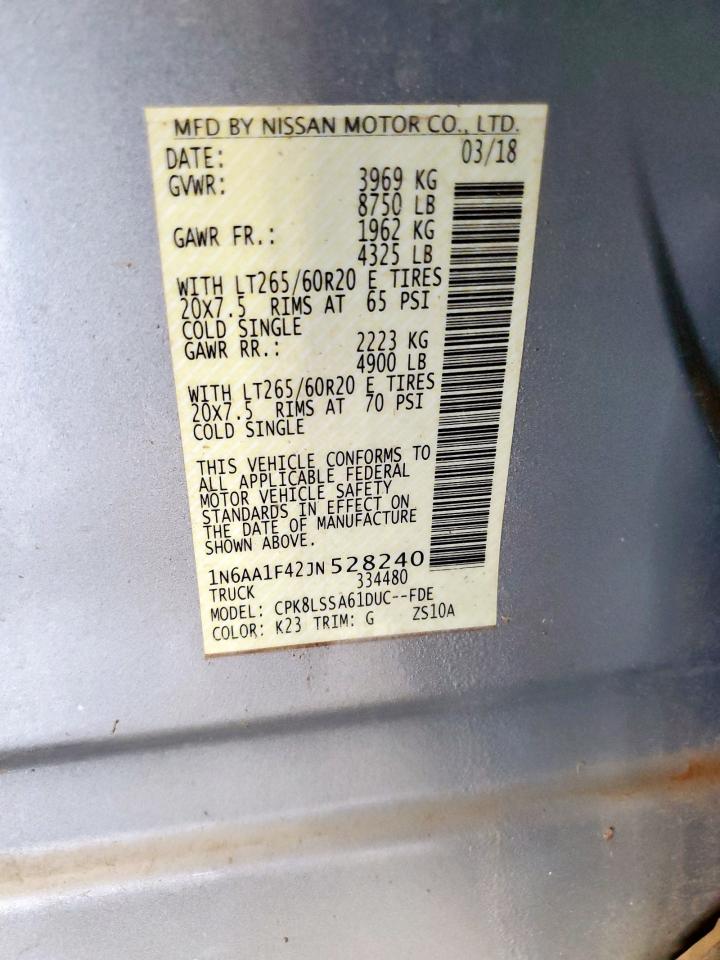 2018 Nissan Titan Xd Sl VIN: 1N6AA1F42JN528240 Lot: 71994225