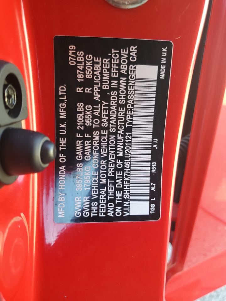 2020 Honda Civic Sport VIN: SHHFK7H46LU201121 Lot: 84025315