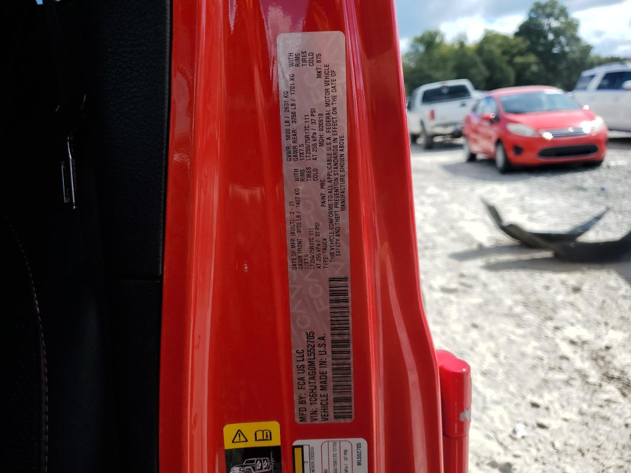 2021 Jeep Gladiator Sport VIN: 1C6HJTAG0ML552705 Lot: 84547455