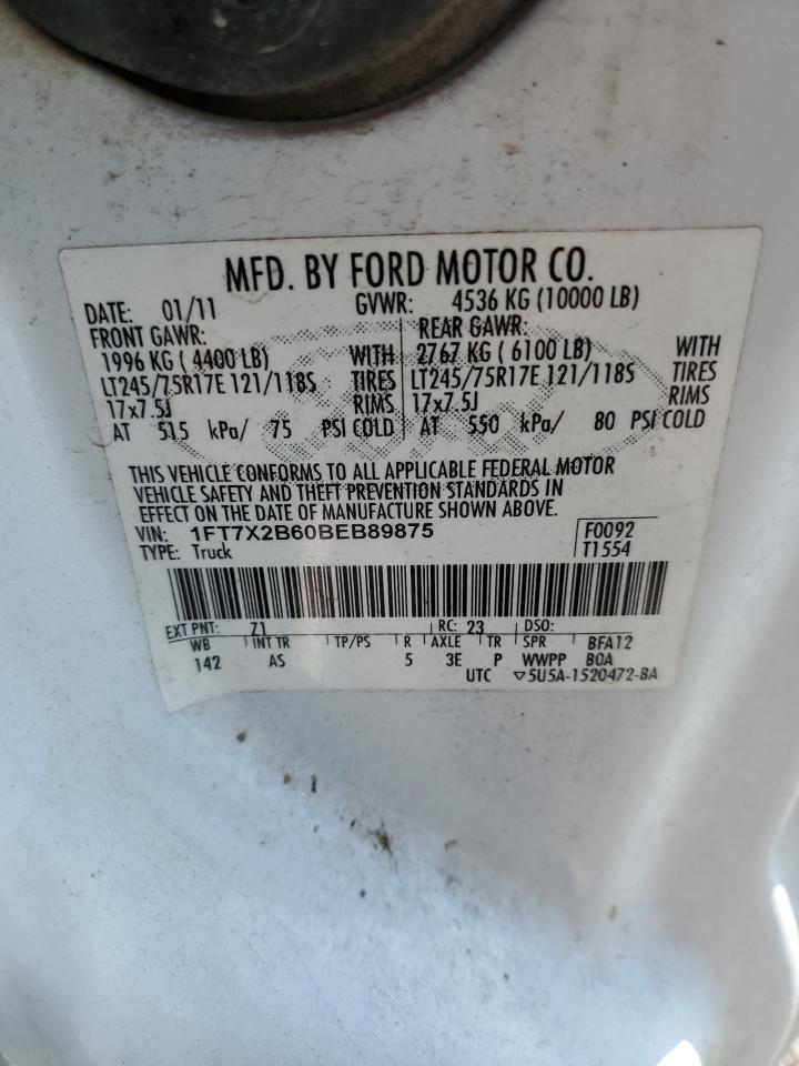 2011 Ford F250 Super Duty VIN: 1FT7X2B60BEB89875 Lot: 80254015