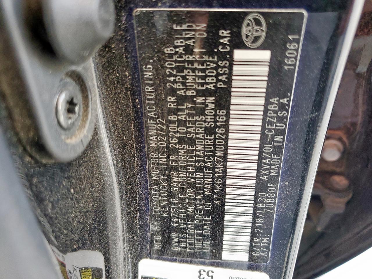 2022 Toyota Camry Xse VIN: 4T1K61AK7NU026166 Lot: 80797935