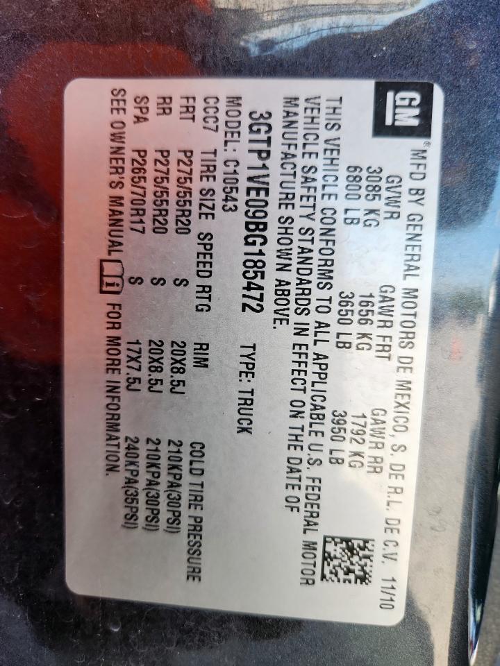 2011 GMC Sierra C1500 Sle VIN: 3GTP1VE09BG185472 Lot: 81807975