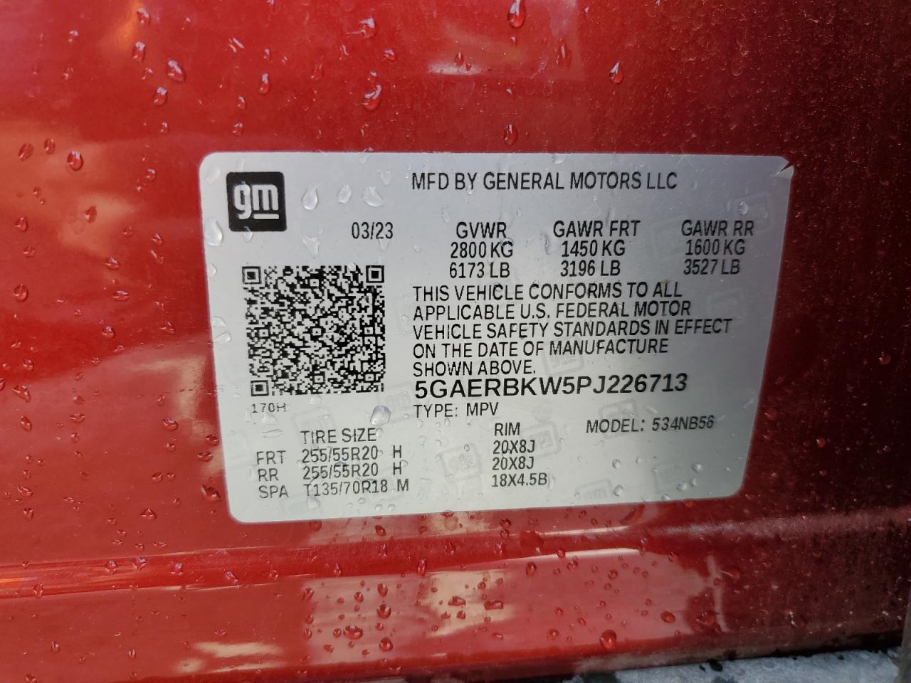 2023 Buick Enclave Essence VIN: 5GAERBKW5PJ226713 Lot: 80343925