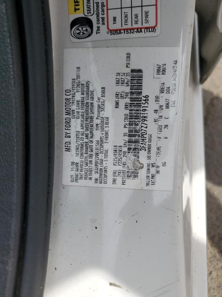 2009 Ford Fusion Se VIN: 3FAHP07Z79R191566 Lot: 80296055