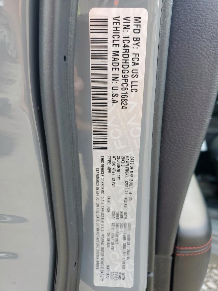 2023 Dodge Durango Gt VIN: 1C4RDHDG9PC616824 Lot: 80617145