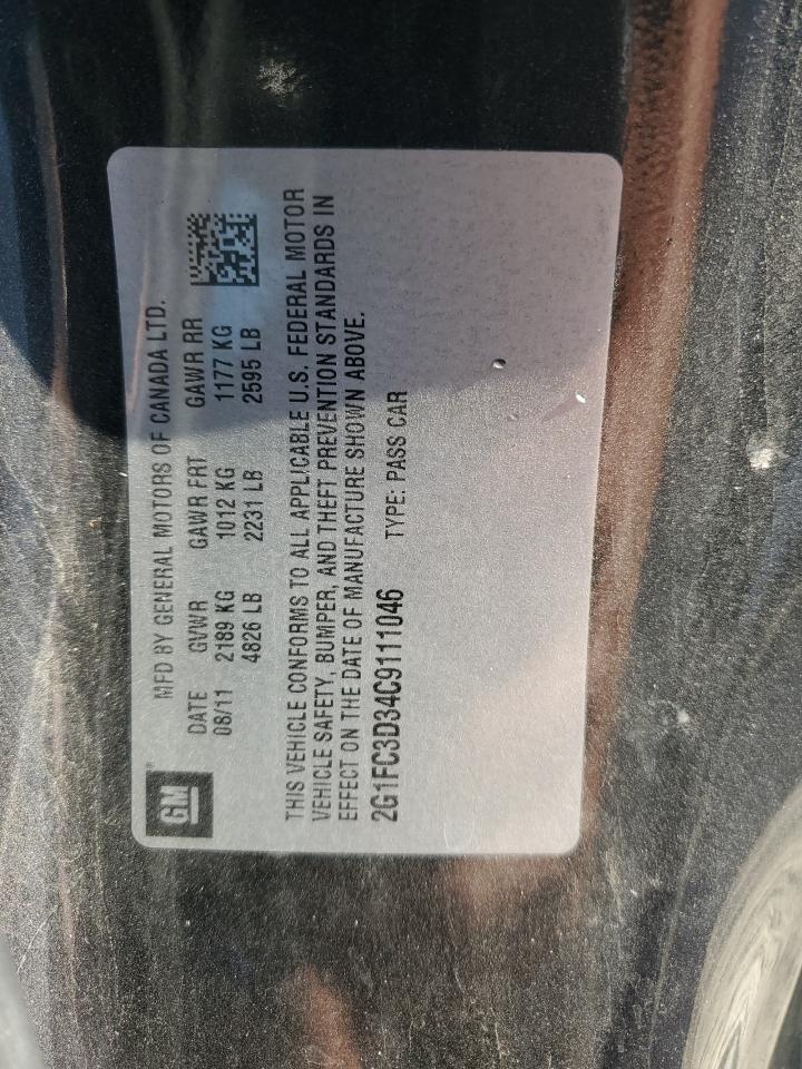 2012 Chevrolet Camaro Lt VIN: 2G1FC3D34C9111046 Lot: 80691355