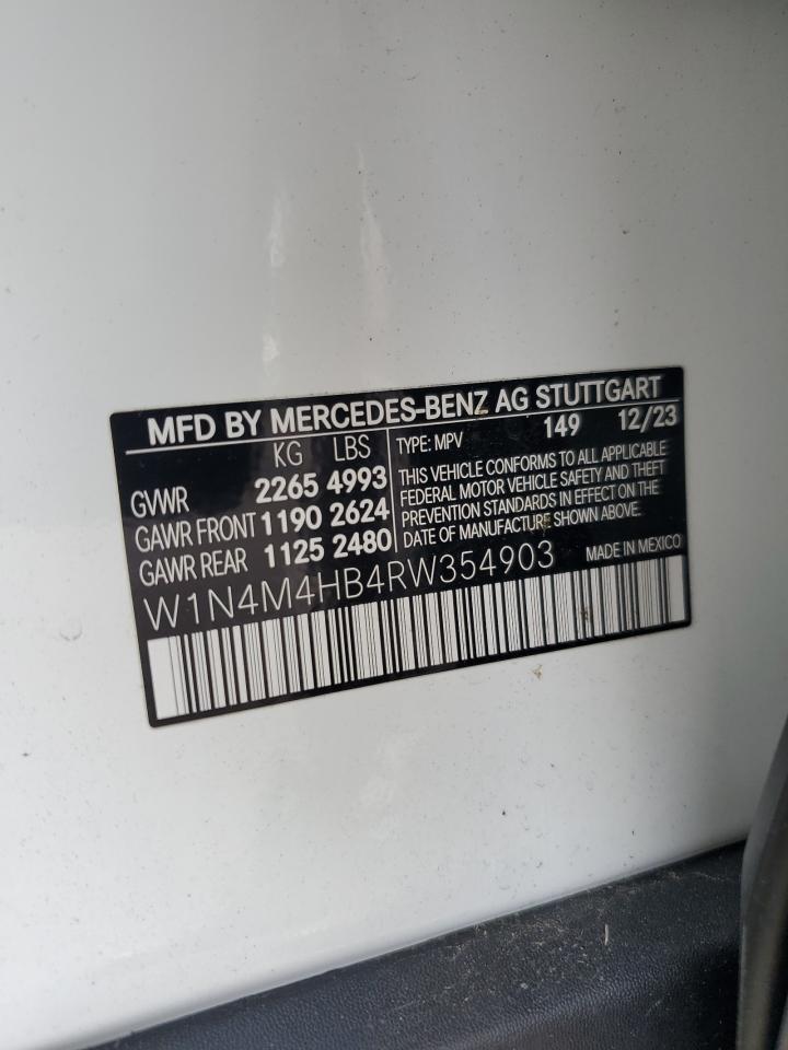 2024 Mercedes-Benz Glb 250 4Matic VIN: W1N4M4HB4RW354903 Lot: 81108645