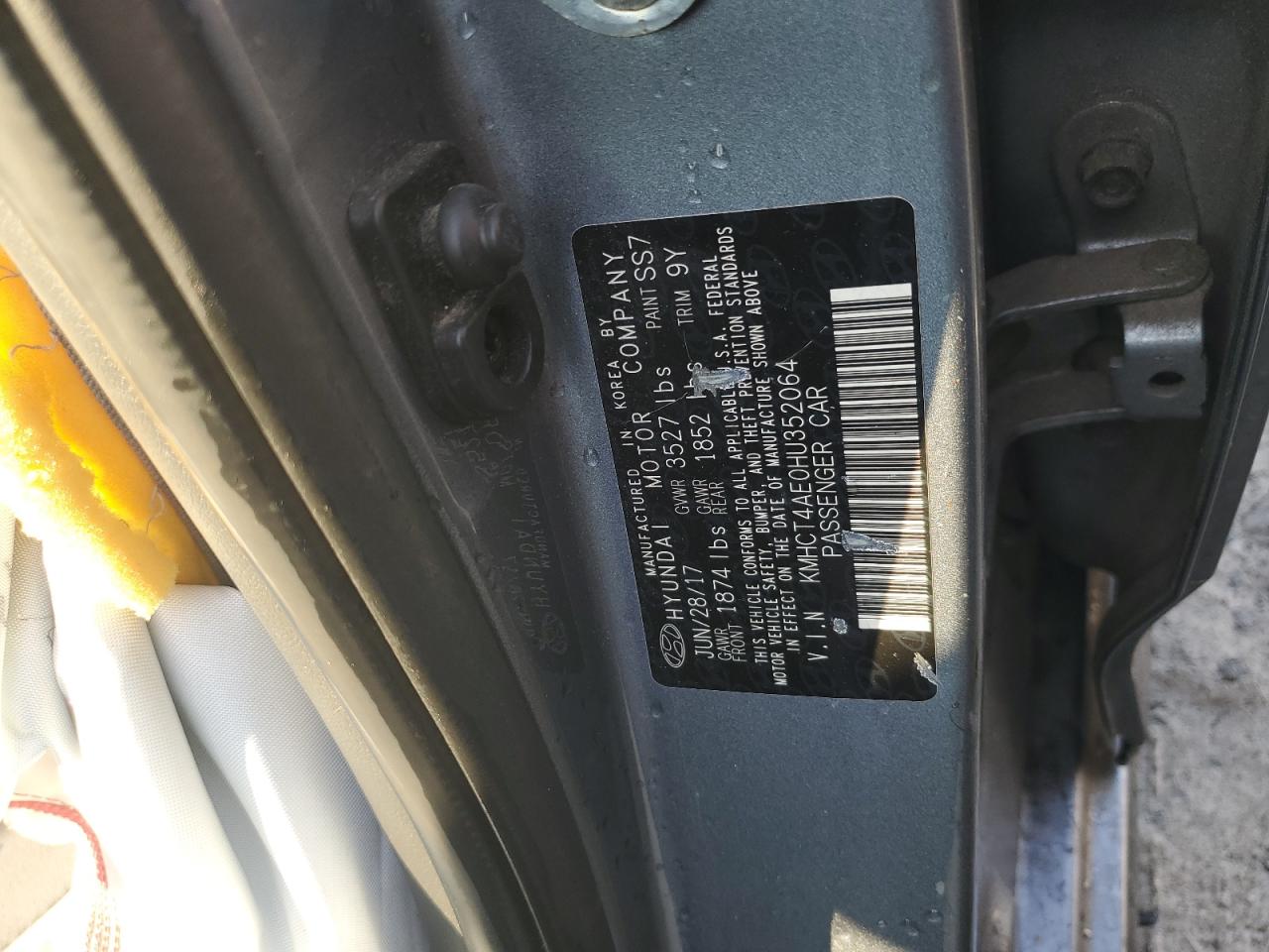 2017 Hyundai Accent Se VIN: KMHCT4AE0HU352064 Lot: 80920535