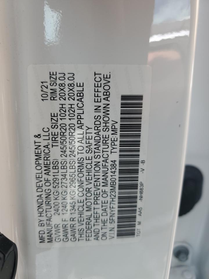 2021 Honda Passport Sport VIN: 5FNYF7H23MB014384 Lot: 72094455