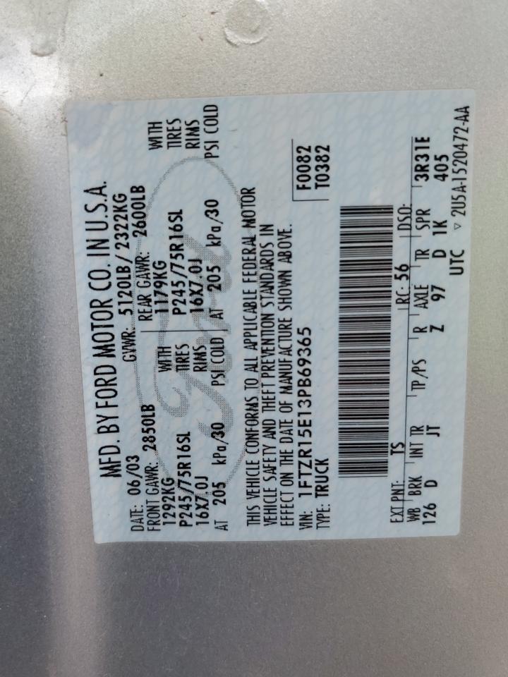 2003 Ford Ranger Super Cab VIN: 1FTZR15E13PB69365 Lot: 80898495